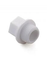 Заглушка комбинированная полипропилен, d20х1/2'', наружная резьба, белая, РосТурПласт