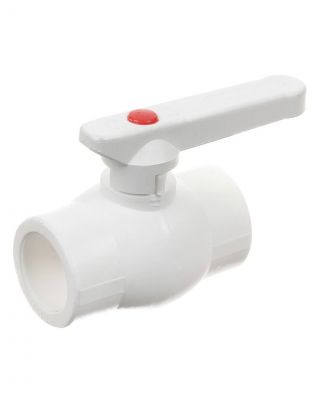 Кран шаровой стандартнопроходной, полипропилен, d20 мм, ручка, белый, РосТурПласт