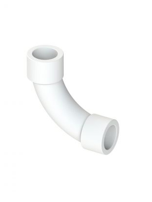 Угольник плавноизогнутый полипропилен, d20 мм, 90 °, внутренняя/внутренняя, PPR, белый, РосТурПласт