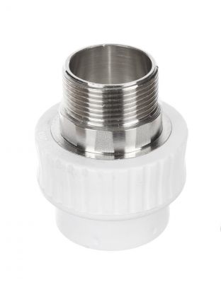 Муфта комбинированная полипропилен, d32х1", наружная резьба, белая, Valfex