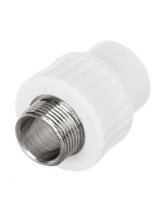 Муфта комбинированная полипропилен, d25х3/4", наружная резьба, белая, Valfex
