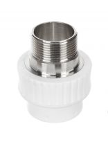 Муфта комбинированная полипропилен, d40х1"1/4, наружная резьба, белая, РосТурПласт
