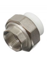 Муфта разъемная полипропилен, d50х1"1/2, внутренняя резьба, белая, РосТурПласт