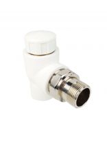 Клапан для радиатора термостатический угловой, полипропилен, d20х1/2'', белый, РосТурПласт