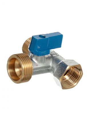 Кран для бытовых приборов, 1/2"х3/4"х1/2", г-ш-ш, трехходовой, индивидуальная упаковка, ComfortFactor