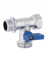 Кран для бытовых приборов, 1/2"х3/4"х1/2", г-ш-ш, трехходовой, ProFactor