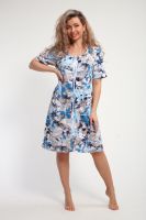 Халат женский ХЖ-01 [голубые цветы]