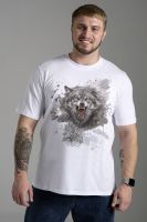 8593 футболка мужская [белый+волк]
