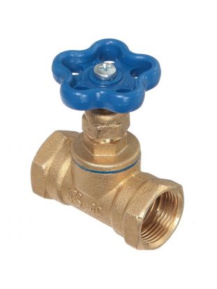 Вентиль для воды, 3/4", г-г, синий, БАЗ