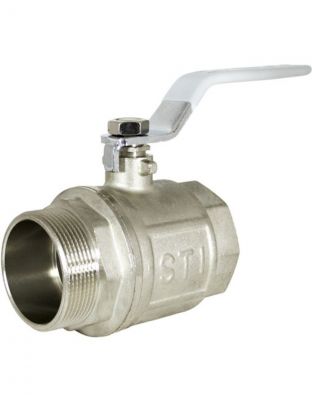 Кран для воды, 2", г-ш, ручка, никель, STI