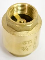 Клапан обратный 3/4", латунь, DN 20, пружинный, New, STI