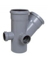 Крестовина канализационная двухплоскостная, 110х110х50 мм, 45 °, левый+тыльная, РосТурПласт, 36533