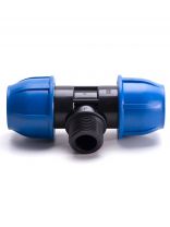 ПНД тройник d50х1" 1/2, наружная резьба, РосТурПласт