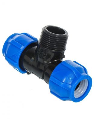 ПНД тройник 25-25х1", наружная резьба, переходной, Valfex