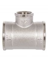 Тройник 3/4"х1/2"х3/4", г-г-г, никель, STI