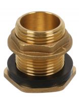 Врезка для бочки, 1", латунь, с контргайкой, СантехКреп