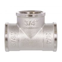 Тройник 3/4", г-г-г, никель, STI