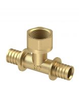 Тройник диаметр 20х3/4", внутренняя резьба, латунь, РосТурПласт