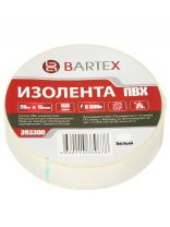 Изолента ПВХ, 15 мм, 150 мкм, белая, 20 м, индивидуальная упаковка, Bartex