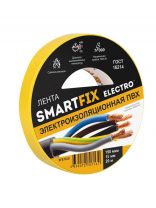 Изолента ПВХ, 15 мм, 150 мкм, желтая, 20 м, SmartFix, Electro, SFE152D