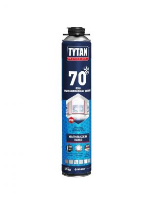 Пена монтажная Tytan, 70, профессиональная, 70 л, 870 мл, зимняя, 15614/63630/19686