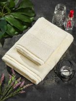 Набор полотенец 2 шт, 50х90, 70х140 см, 100% хлопок, 420 г/м2, Silvano, Мореска, слоновая кость, Узбекистан