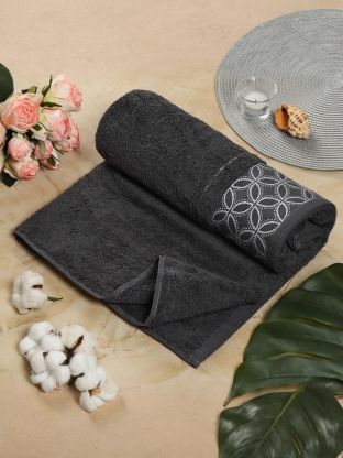 Полотенце банное 70х140 см, 100% хлопок, 550 г/м2, Фелиция, Silvano, темно-серое, Узбекистан, AI-1103007