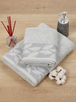 Полотенце банное 70х140 см, 100% хлопок, 500 г/м2, Перо, Barkas, серое, Узбекистан