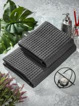 Полотенце банное вафельное 70х140 см, 100% хлопок, 290 г/м2, Лайт, Silvano, графит, Узбекистан