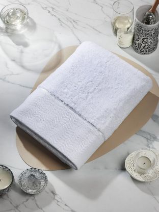 Полотенце банное 70х140 см, 100% хлопок, 550 г/м2, Сканно, Silvano, белое, Узбекистан