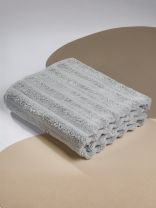 Полотенце банное 70х140 см, 100% хлопок, 450 г/м2, Страйп, Silvano, серое, Узбекистан