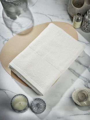 Полотенце банное 70х140 см, 100% хлопок, 380 г/м2, Грация, Silvano, молочное, Узбекистан