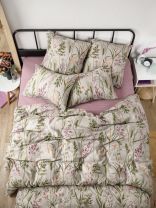 Постельное белье 1.5-спальное, простыня 145х215 см, 2 наволочки 70х70 см, пододеяльник 145х215 см, Ночь нежна, поплин, Таула