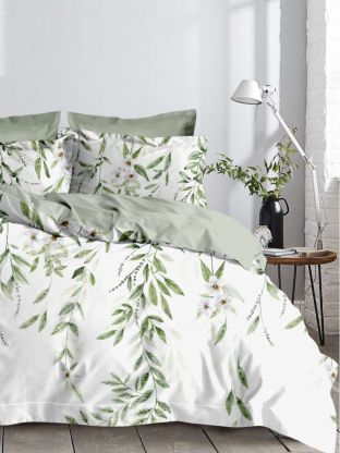 Постельное белье 2-спальное, простыня 200х215 см, 2 наволочки 70х70 см, пододеяльник 175х215 см, Майская ночь, микросатин, Флора, SJT2502-7