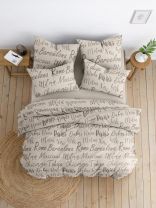 Постельное белье 1.5-спальное, простыня 145х215 см, 2 наволочки 70х70 см, пододеяльник 145х215 см, Ночь нежна, бязь, Сити