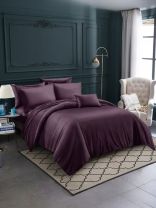 Постельное белье евро, простыня 220х240 см, 2 наволочки 70х70 см, пододеяльник 200х220 см, Майская ночь, страйп-полисатин, фиолетовое, 30/007-PSS/MAY