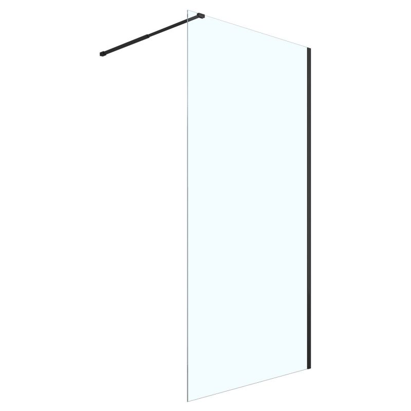 Душевая перегородка Loranto Walk-in 80x200 мм, прозрачное 8 мм, черный матовый CS-W04B-80