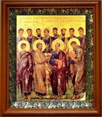 Икона 12 апостолов в киоте с басмой Виноградная Лоза (UV-печать)(30001)