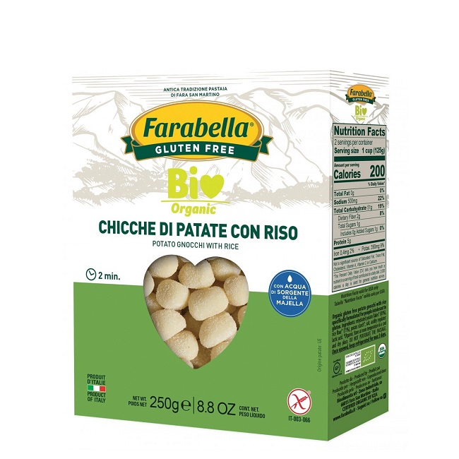 Ньокки без глютена 500 г, Gnocchi gluten free BIO, Farabella 500 g