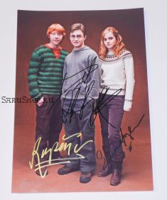 Автографы: Дэниэл Рэдклифф, Руперт Гринт, Эмма Уотсон. "Гарри Поттер"