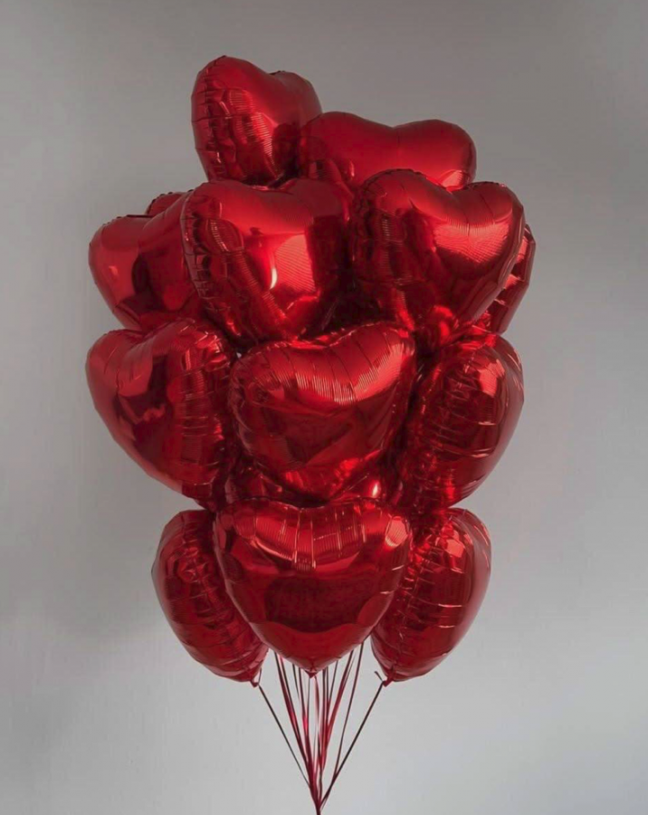 Воздушный шар (красное сердце)