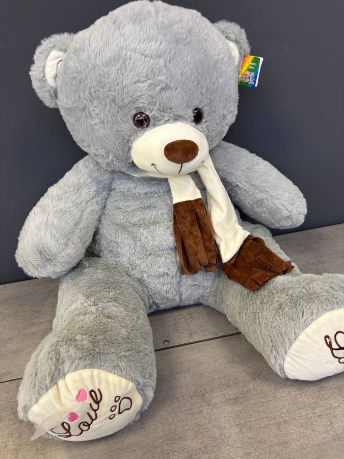 Мягкая игрушка серый медведь