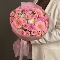 Сборный букет "Розовая сказка М"
