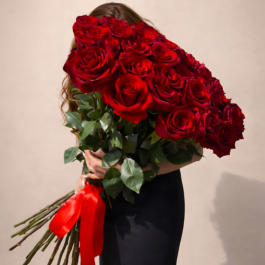 Букет из 15 роз, 100 см