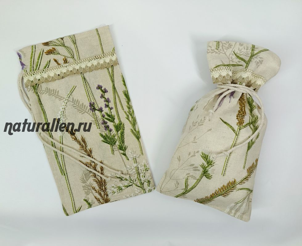 Мешочки для хранения трав "С кружевом" (30*15 см)