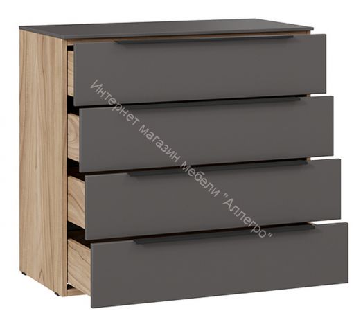 Комод «Порто» - ТД-393.04.01 Яблоня Беллуно, Графит софт