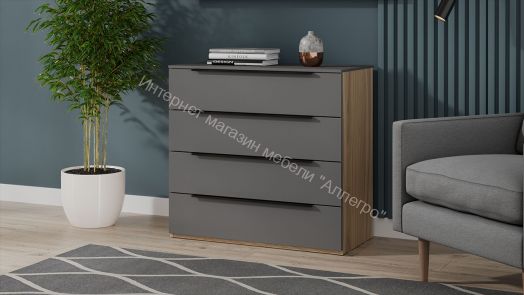 Комод «Порто» - ТД-393.04.01 Яблоня Беллуно, Графит софт