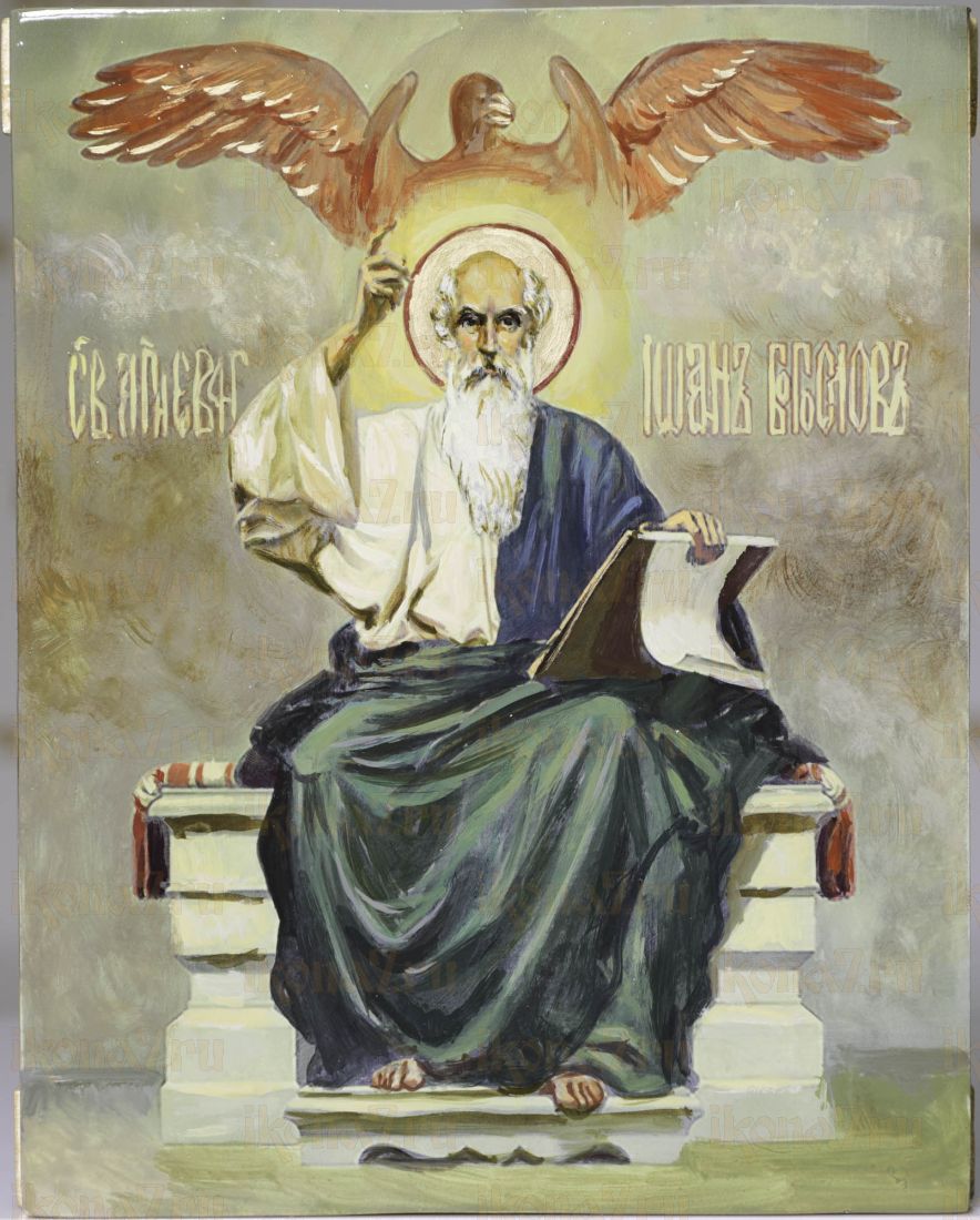 Рукописная икона Иоанн Богослов 17х21 см (масло)