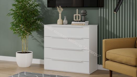Комод «Порто» - ТД-393.04.01 Белый Жемчуг, Белый софт