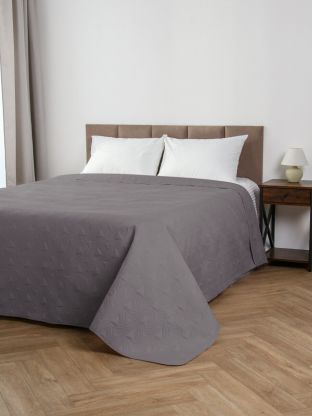 Покрывало 2-спальное, 200х180 см, 100% полиэстер, стеганое, Silvano, Ультрасоник Геометрия, мокрый асфальт